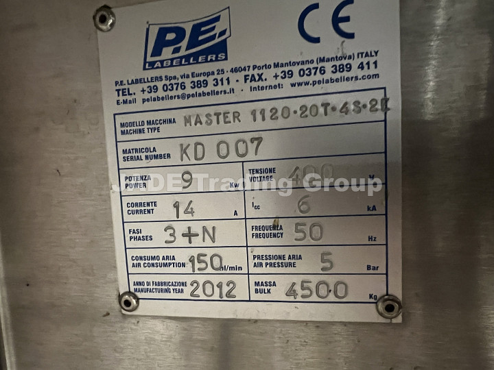 Rotary Labelling Machine P.E. Labellers MASTER 1120-20T